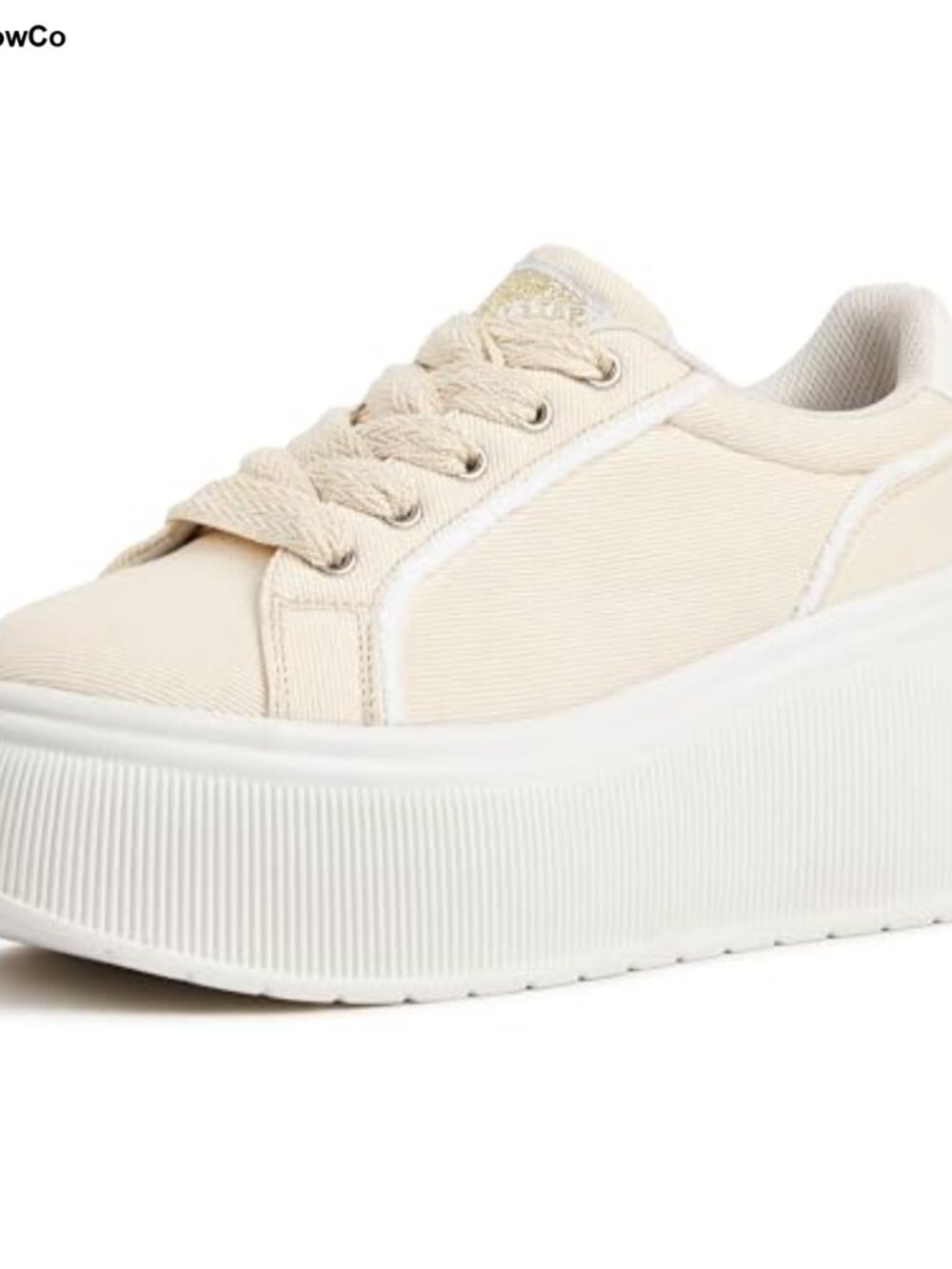 Essentials Women's Platform Wedge Canvas Sneakers Lace-Up Walking Shoe